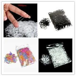 1000pcs/pack Rubber Hairband Rope Silicone Ponytail Holder Elastic Hair Holder Tie Gum Rings Hair Accessories Hair Styling Tools