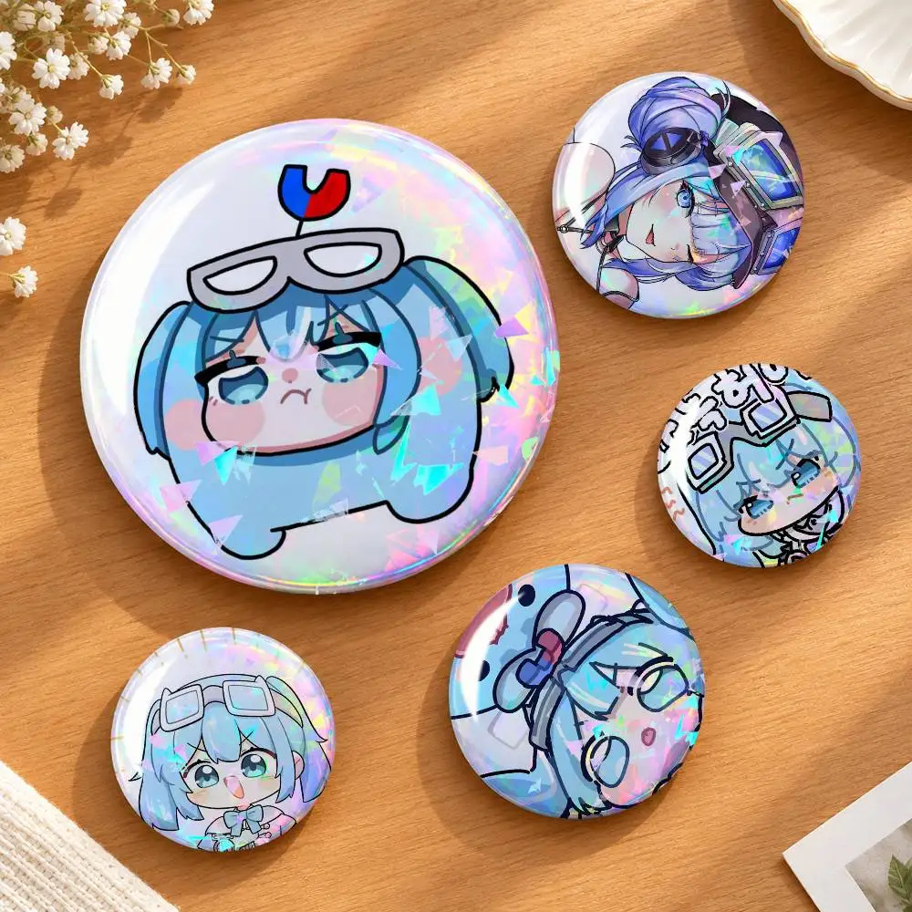 K-Kawaii Girl S-StelLive A-Arahashi Tabi Badges Creative Tinplate Round Button PinsBrooch Badge Clothes Backpack Custom