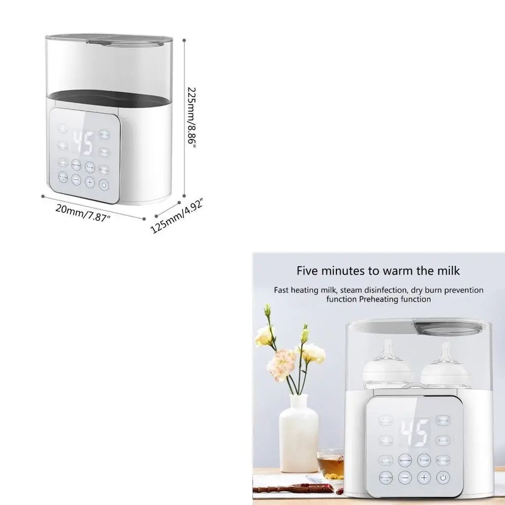 

Многофункциональный двойной подогреватель бутылочек с контролем температуры, цифровой дисплей, подогреватель бутылочек для для