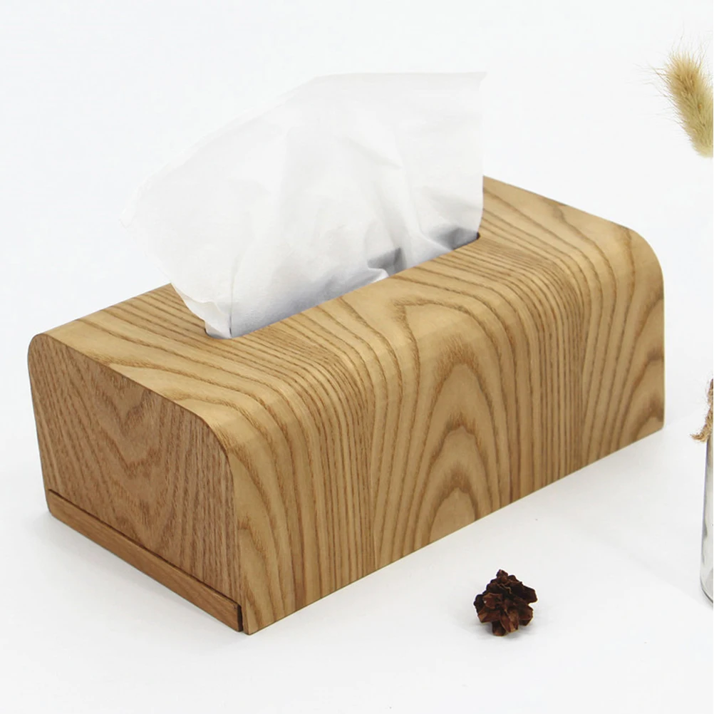 

1Pcs Ash Wood Tissue Box Wooden Napkin Holder Decorative Tabletop Case for Home Hotel Living Room Bathroom Supplies