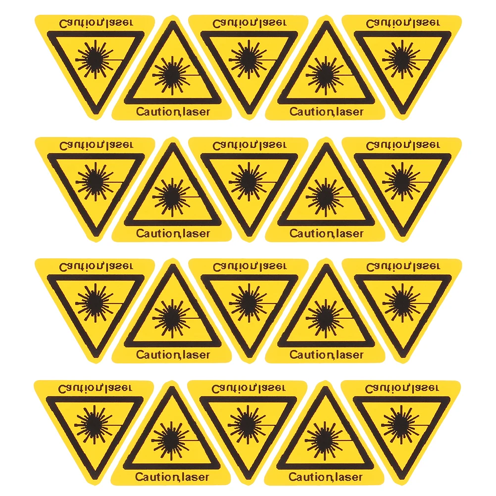 30 Pcs Laser Warning Sign Lighting Safety Sticker Caution Stickers Self-adhesive Electric