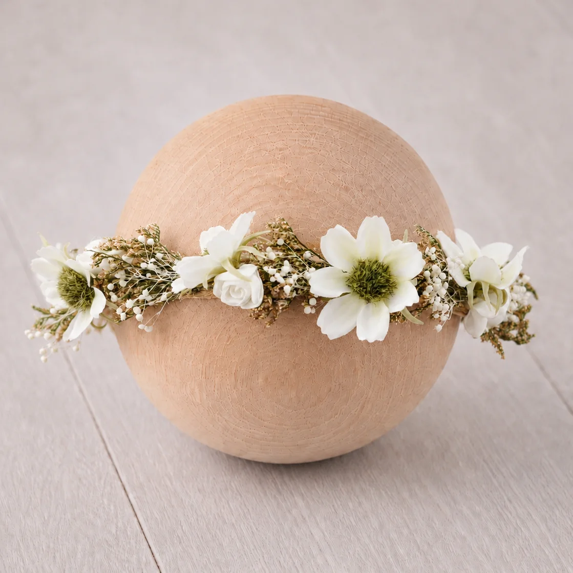 Floral Newborn Headbands for Photography Props Handmade Infant Girl Flower Wreath Baby Headband Newborn Photoshoot, Accessories