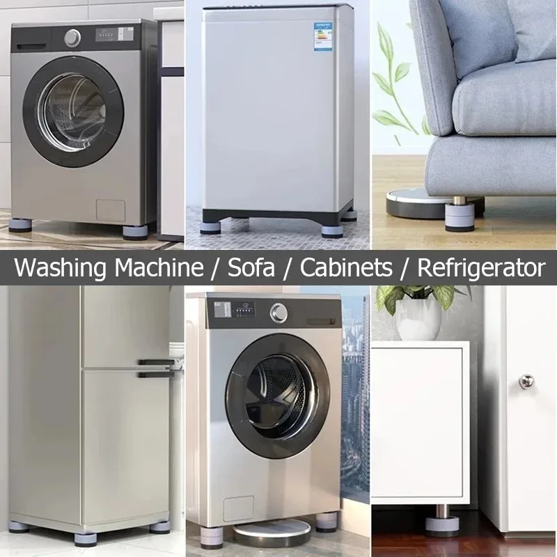 4 قطعة منصات مكافحة الاهتزاز غسالة رفع قواعد مطاطية مكافحة زلة كتم الأثاث مستوي المخمدات العالمية قاعدة ثابتة #5