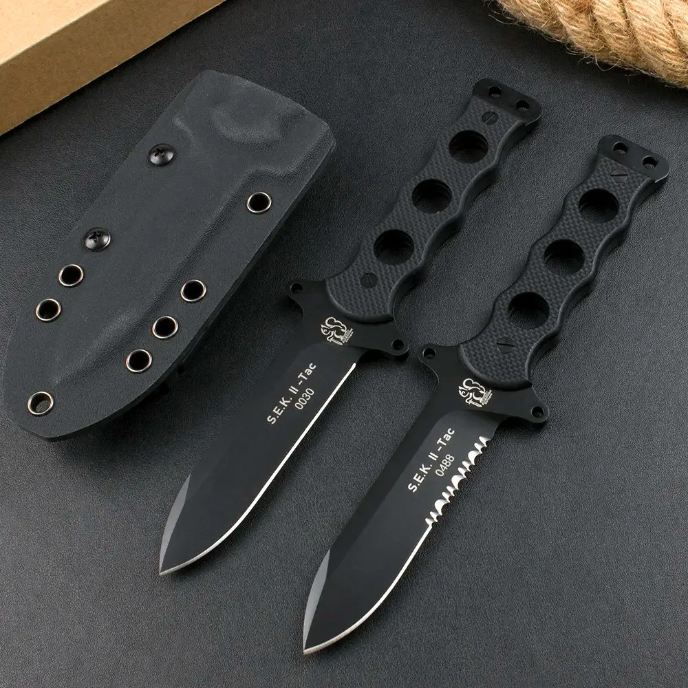 NEW Solingen S.E.K.ll - Tactical Knife DC53 Steel Blade G10 Handle Outdoor EDC Survival Knife Camping Hunting Tool with Kydex