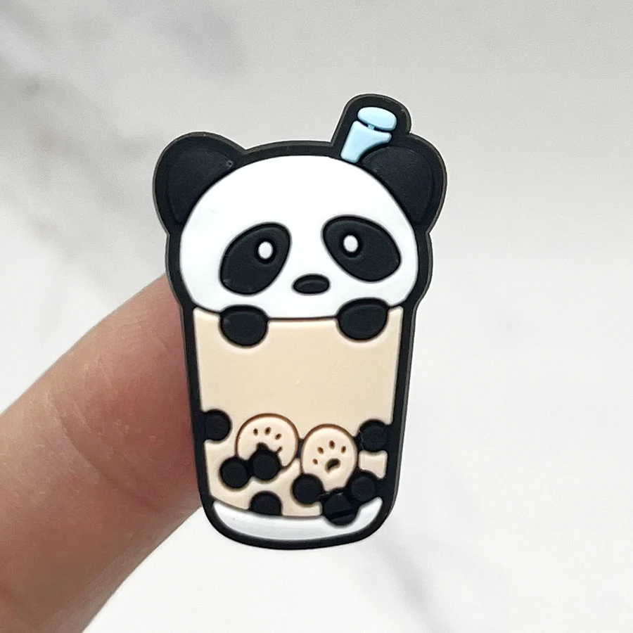 Novità Cartoon Animal Milk Tea PVC Shoe Charm accessori Fun Shoe Buckle decorazioni Fit zoccoli Pins Upper Badge Kid X-mas Gift