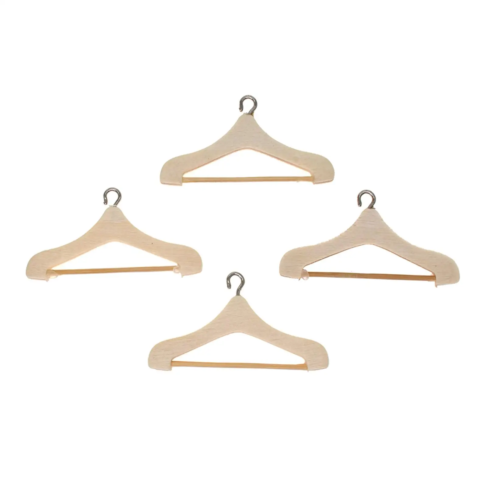 Wooden Dollhouse Clothes Hanger Rack Miniature Furniture 1 12 Scale for Doll Room Closet Wardrobe Vintage Style Kids Toy Pretend