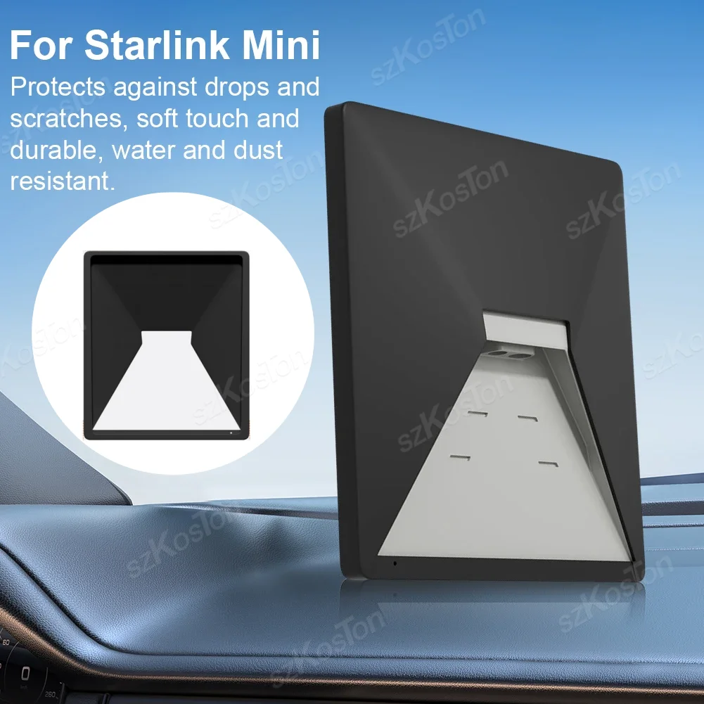 Silicone Protective Case for Starlink Mini Cover Dish Antenna Protector Black with Anti-reflection for Starlink Mini Accessories