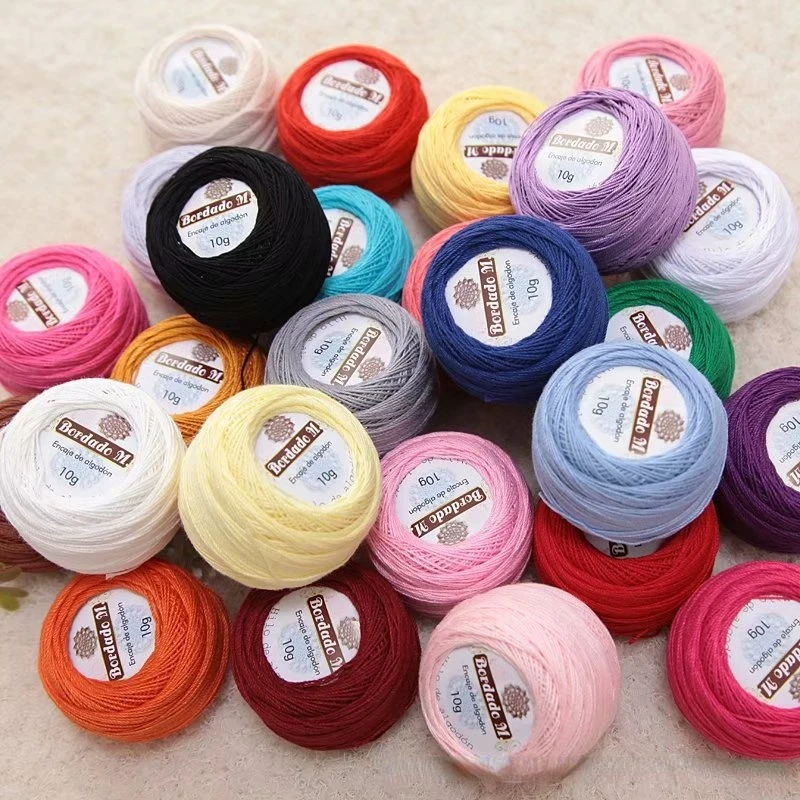 Lace Thread 50g/ball 2ply DIY Colorful Thin Lace Yarn Crochet Yarn 100% Cotton Yarn Hand Knitting Thread Sewing Machine Line