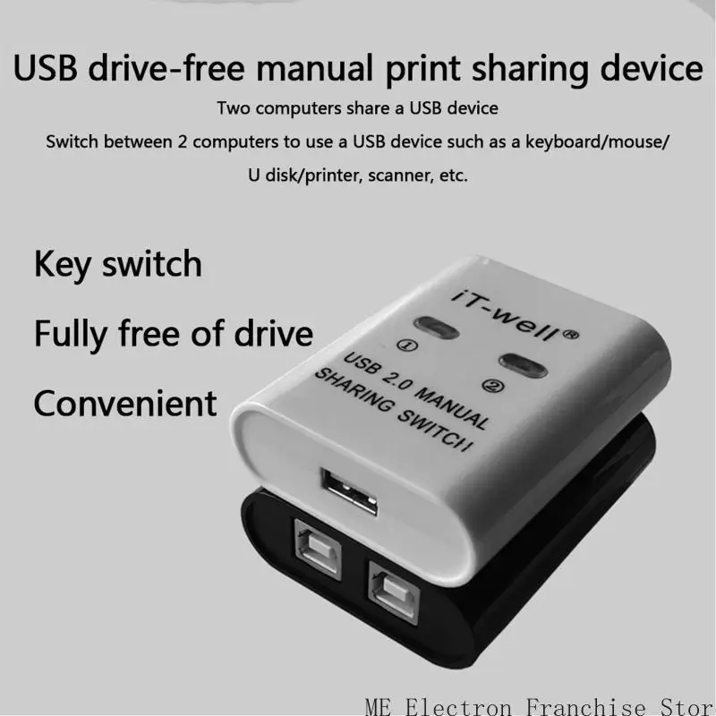 

T5EA USB Switch Selector KVM Адаптер 2 ПК Обмен 1 USB -принтеры.
