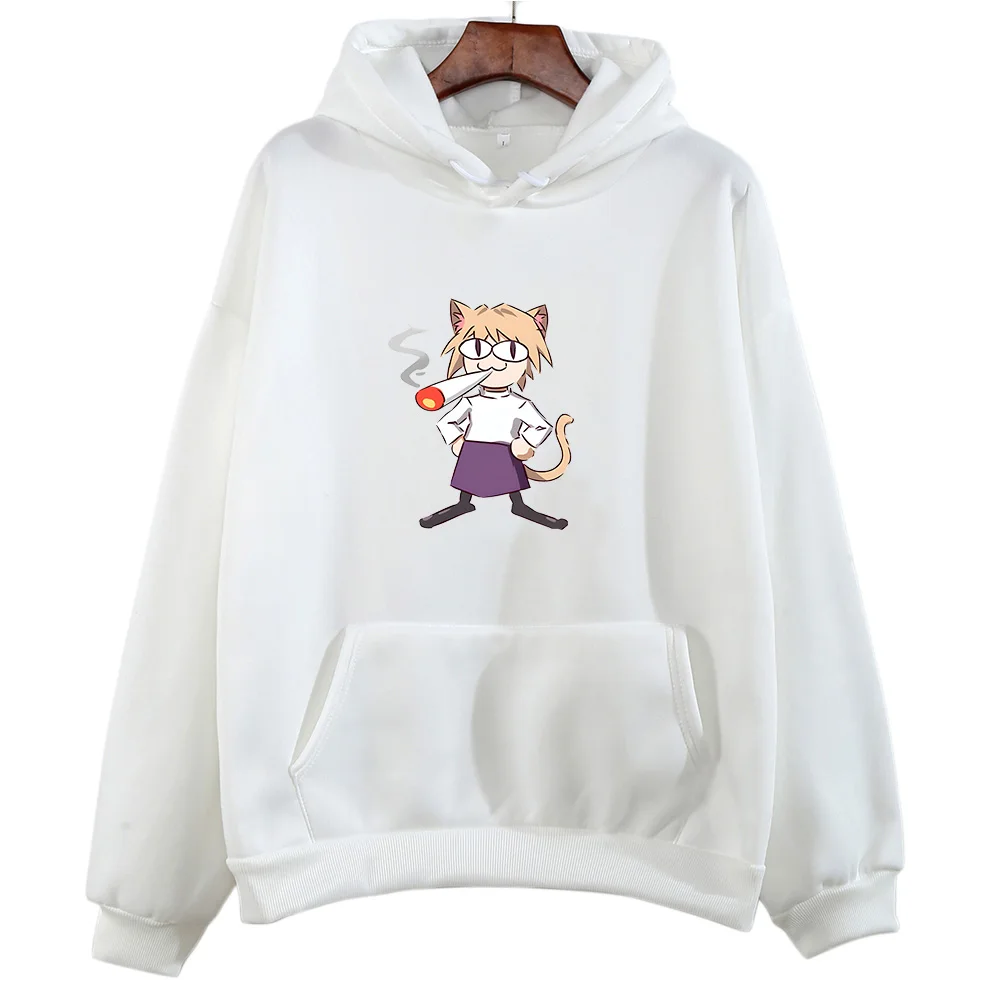 Cute Melty Blood Neco Arc Hooded Anime Print Manga Cartoon Fleece Sweatshirt Long Sleeve Casual Clothing Sudaderas Vintage Hoody