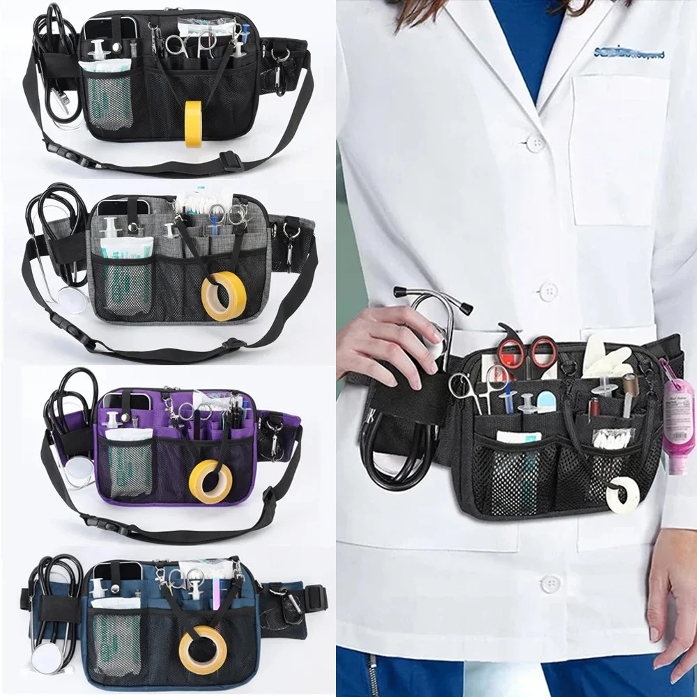 

Nurse Fanny Pack Stethoscopes Durable Emergency Supplies Medical Gear Pocket Multiple Pockets Nurse Tool Waist Bag Vet Nurse