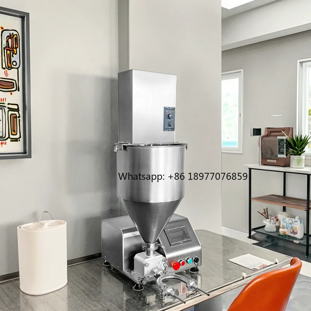 Semi-Automatic Electric Cream Injection Machine For Puff Cake Bread And Jam Coring With Pump Component And Bottle Packaging