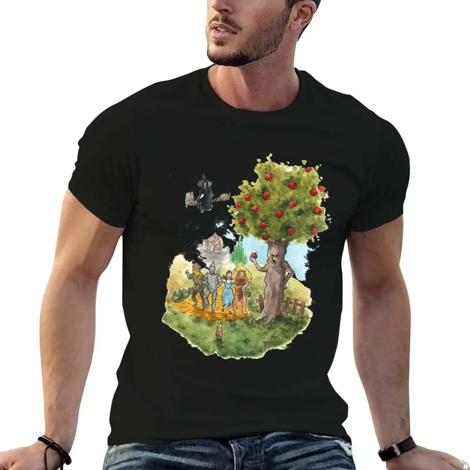 

of shirt Oz funny for man man t Design t T-Shirt Wizard Watercolour Tree shirts graphic cotton