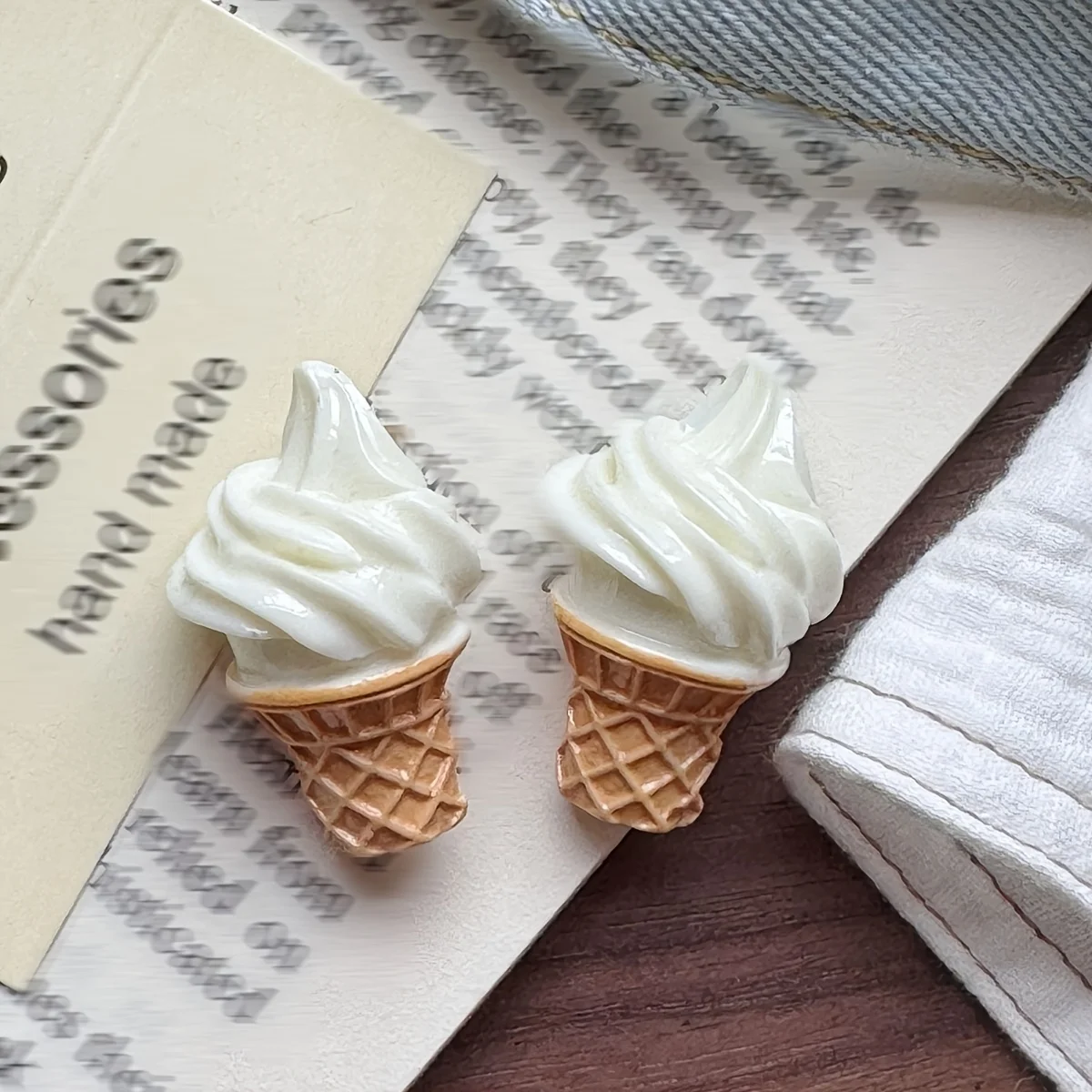 4pcs Cute Ice Cream Refrigerator Magnets - Resin Kitchen Decor, Whiteboard & Office Accessories for Weddings, Birthdays
