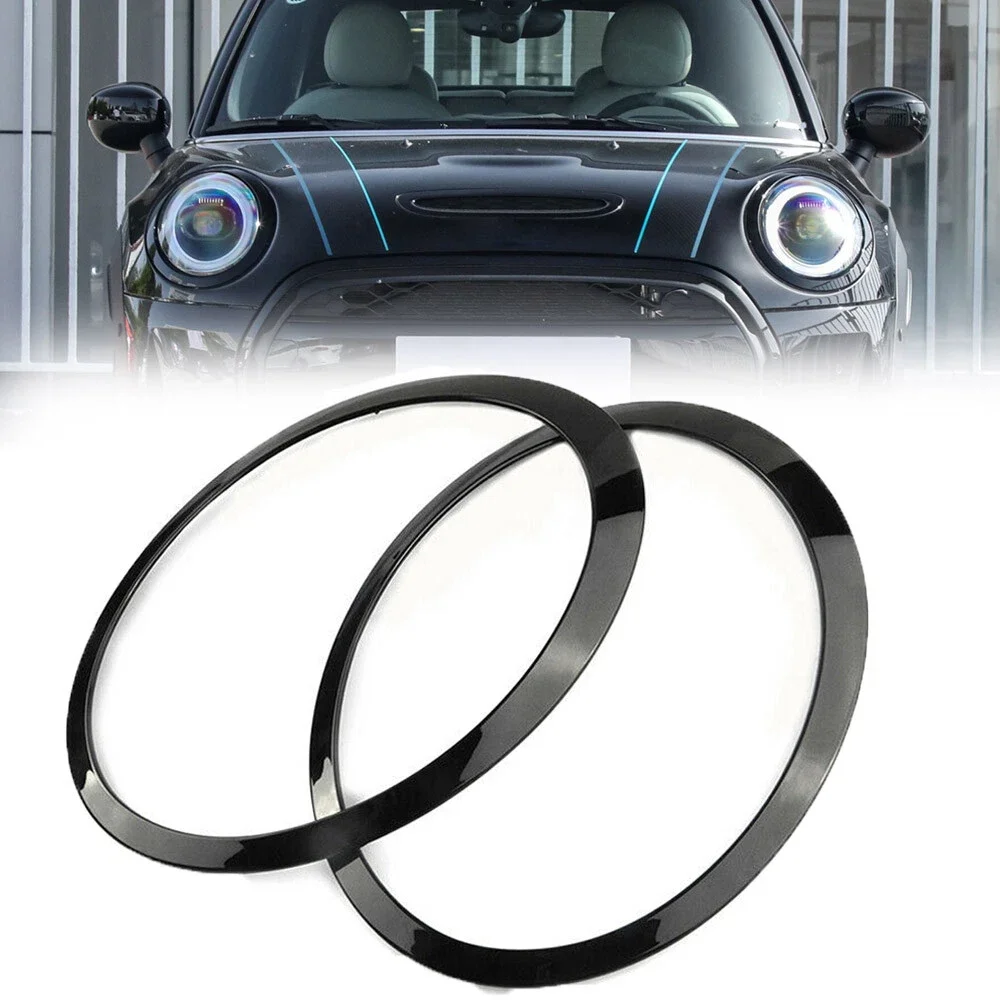 Gloss Black Headlight Trim Ring Frame Cover For MINI Cooper R55 R56 R57 R58 2007-2015 51137149905 51137149906
