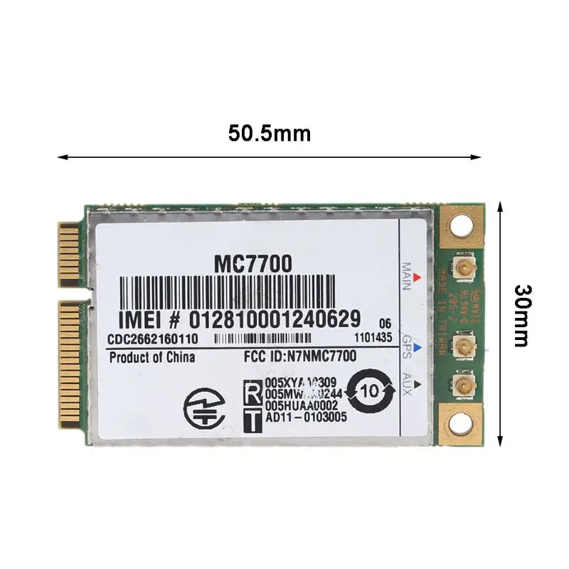 Mini pci-e adaptador wi-fi sem fio cartão wlan 3g/4g wwan módulo gps mc7700 pci para expresso 3g hspa 100mb lte dropship