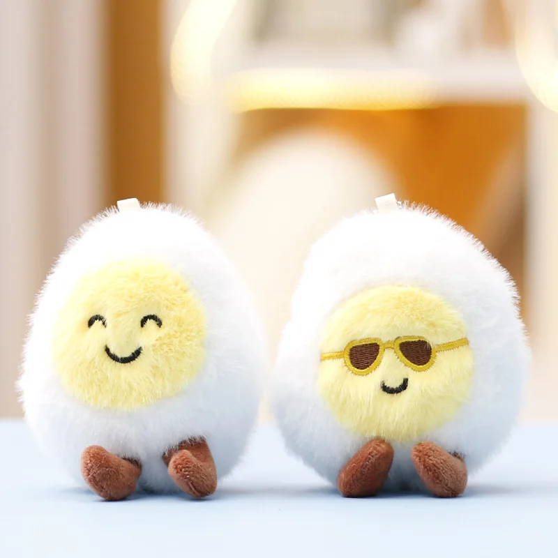 

2026 Creative Plush Boiled Egg Cute Claw Machine Doll Bag Charm Keychain Small Accessory Adorable Creativity Gift