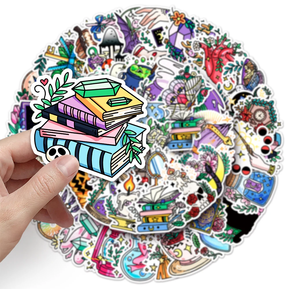 10/30/50pcs Vintage Cartoon Magic Witch Potion Stickers Gothic Aesthetic Art Graffiti Decals DIY Laptop Luggage Phone Sticker