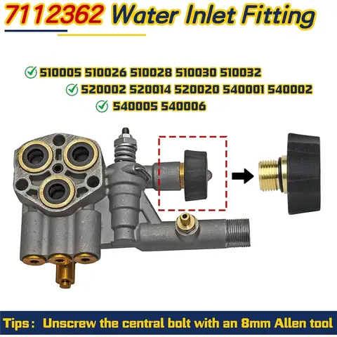 Fits For Simpson Pressure Washer Pump- Water Inlet Fittings 7112362& 7110166, Models 510005, 510026, 510020, 520004