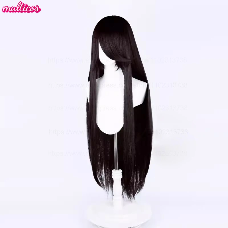 Hochwertige Anime 100 cm lange gerade Cosplay-Perücke Schwarz Weiß Rot Rosa Braun Gold Blau Blond Lila Hitzebeständige Haarperücken