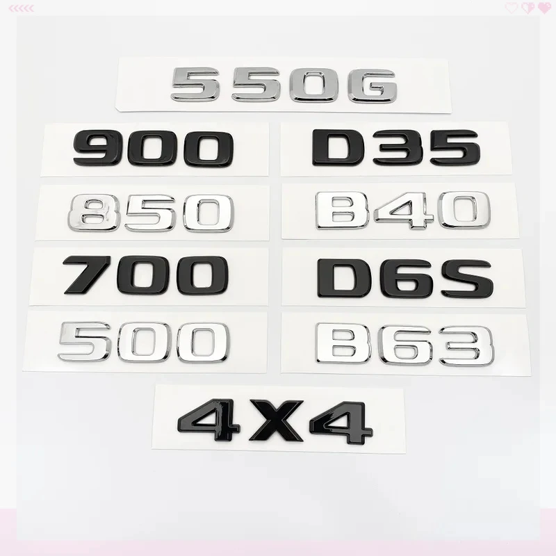 

Silver Black Letters Emblem Car Trunk Rear for 550G 4X4 850 550 D35 B40 D6S B63 W463 W464 Logo Sticker Accessories