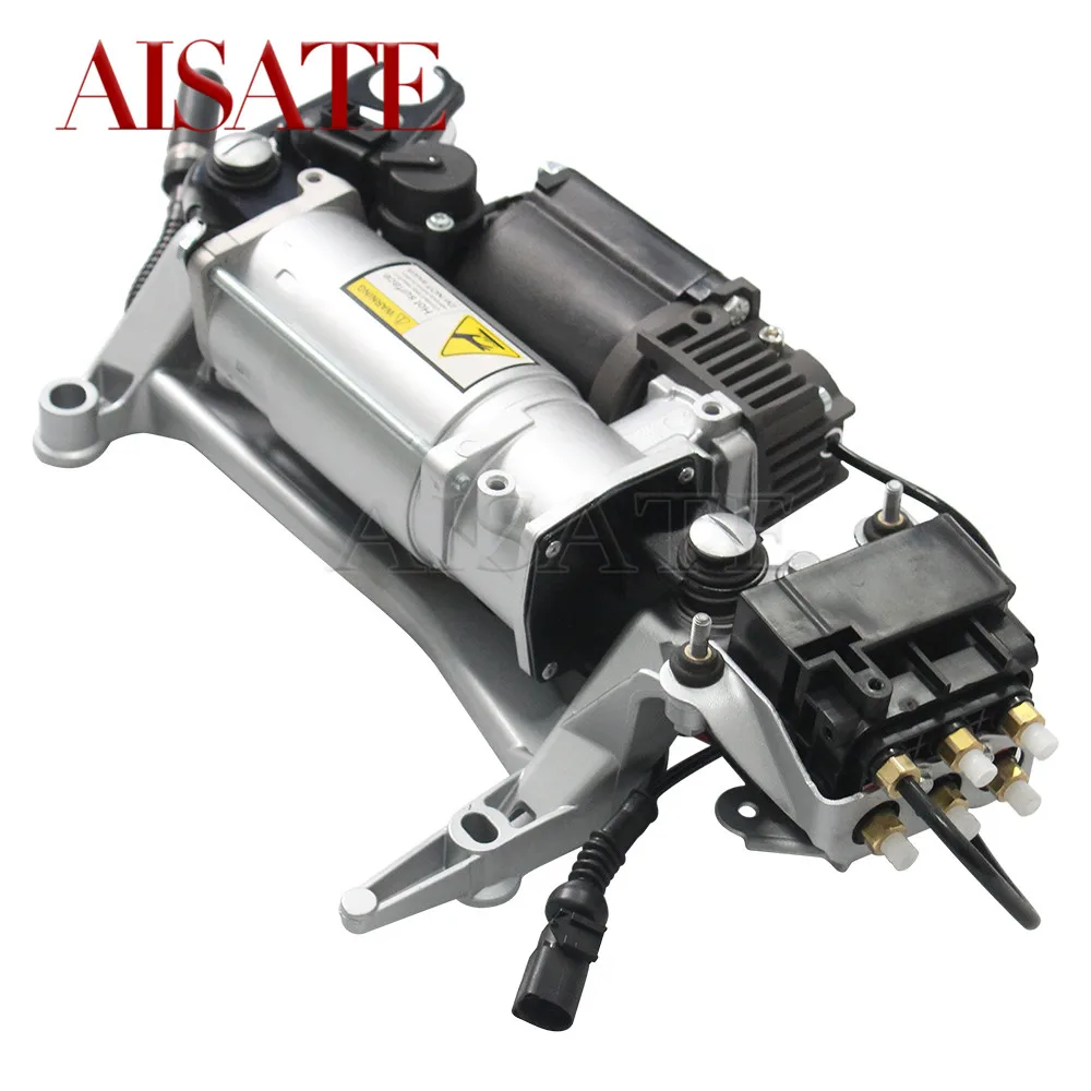 For Audi Q7 4L VW Touareg 7L Cayenne 9PA Air Suspension Compressor Pump With Bracket + Block valve + Pipe Assembly 7L8616006A