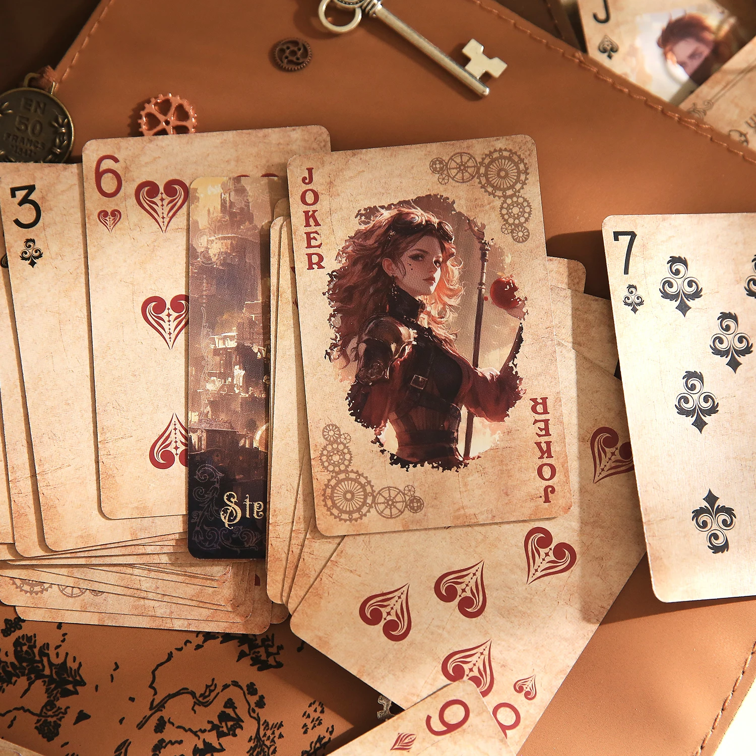 55Pcs/box Playing Card Characters Landscape Punk Themed Series Cards For Multiplayer Game Relaxation Entertainment Decoration
