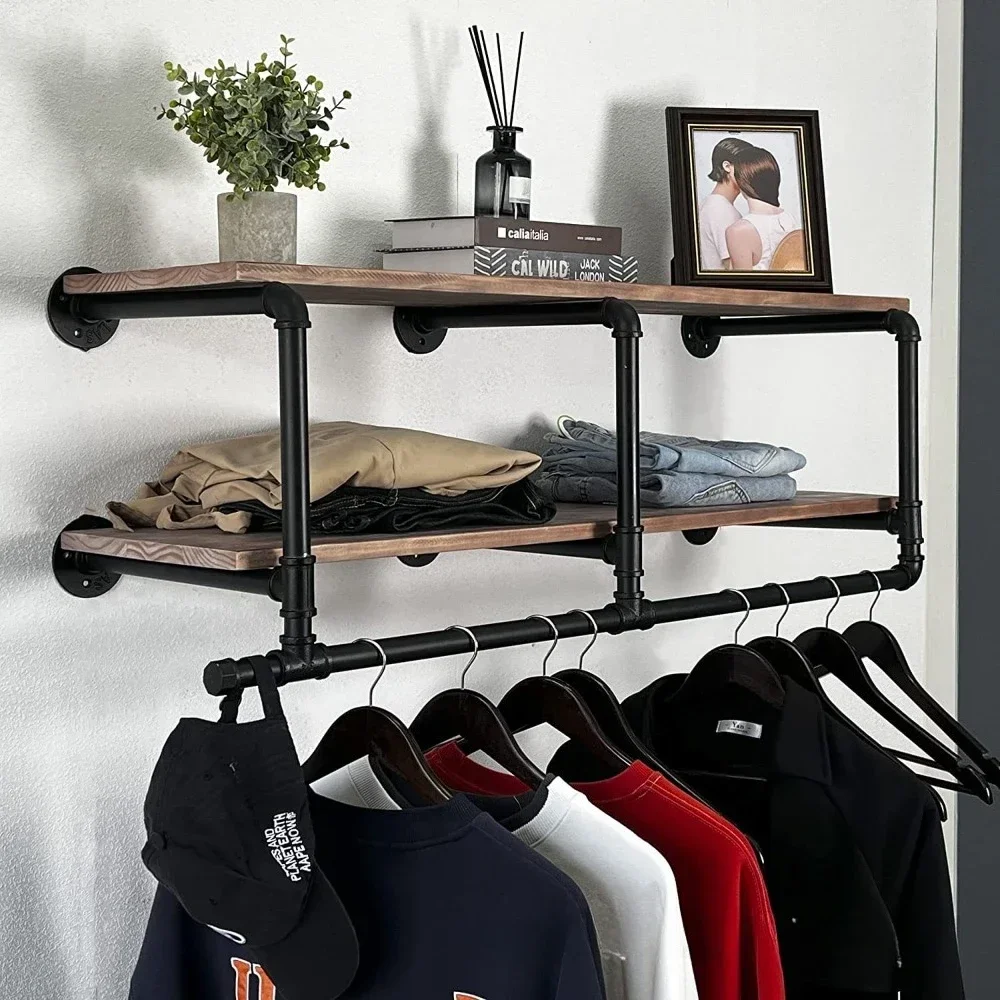 

Disassembly Storage Portable Drying Rack Rack Space Saving Rack Industrial Style Double-layer Vintage Wall Mounted Storage Rack