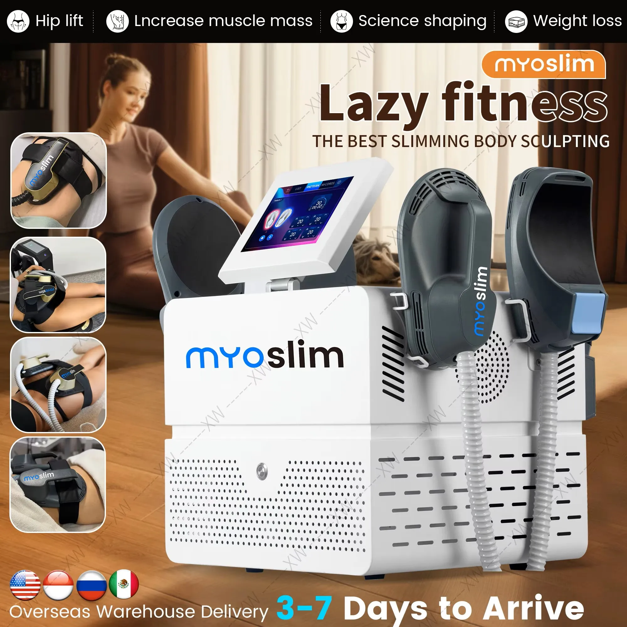 Professional MYOSLIM Sculpting NEO RF Machine EMS Body Slimming HI-EMT pro Muscle Stimulation Fat Removal Device