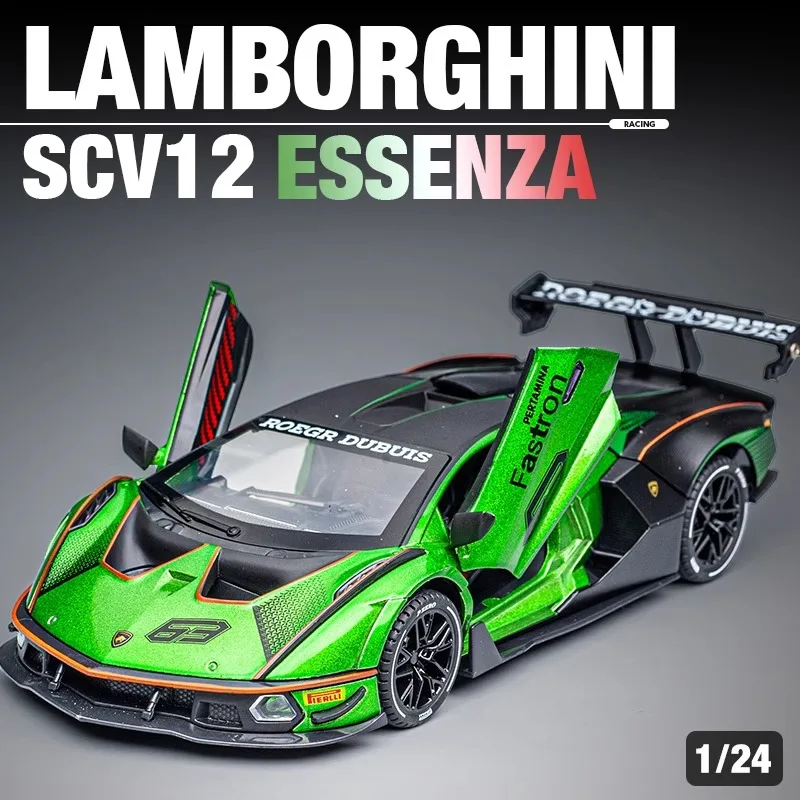 1:24 Lamborghini Essenza SCV12 Track Version Alloy Sports Car Diecast Model Collect Hobby Model Ornaments Gift For Friend Boys