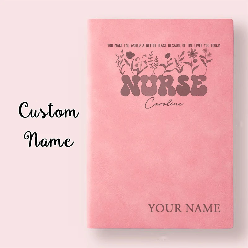 Nurse Nursing Leather Notebook Gifts Journal Appreciation Gifts Personalized Logo Customized Text Name Dropshipping US