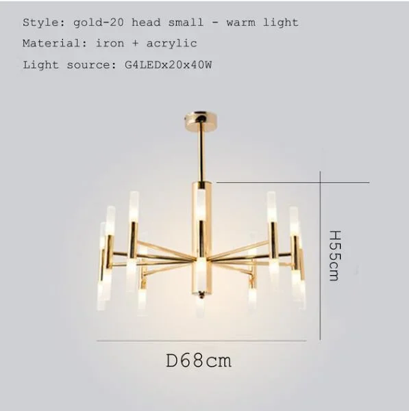 ZIMULONG Acryl Rohr Led Kronleuchter Gold/Schwarz Moderne Led Kunst Anhänger Lampe für Küche Wohnzimmer Loft Schlafzimmer Leuchten 4