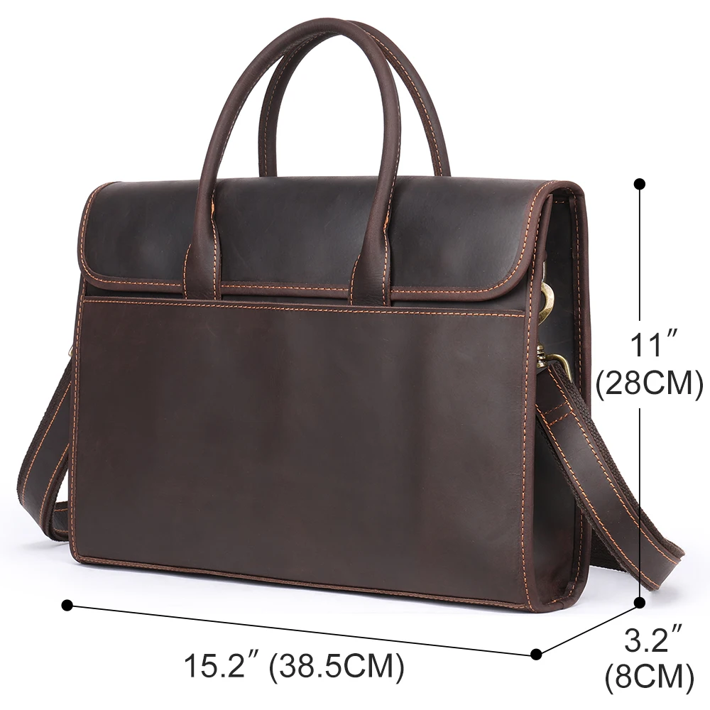 MVA Men\'s Leather Bag Genuine Leather Handbags Casual Business Laptop Briefcase 13.3 inch Laptop Computer Bags Male Work Tote