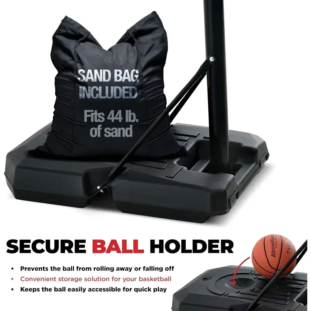 Adjustable 44 Shatterproof Basketball Hoop System for Kids and Adults - Indoor/Outdoor Weatherproof Base view 2