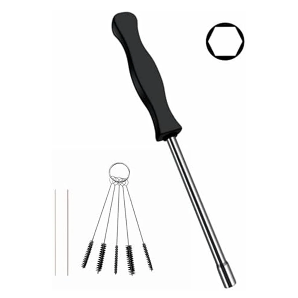 1set Hexagon Carburetor Adjusting Tool 5910 890 2307 4mm Hex Screwdrive With Carburetor Jet Cleaning Brushes For Small Engines