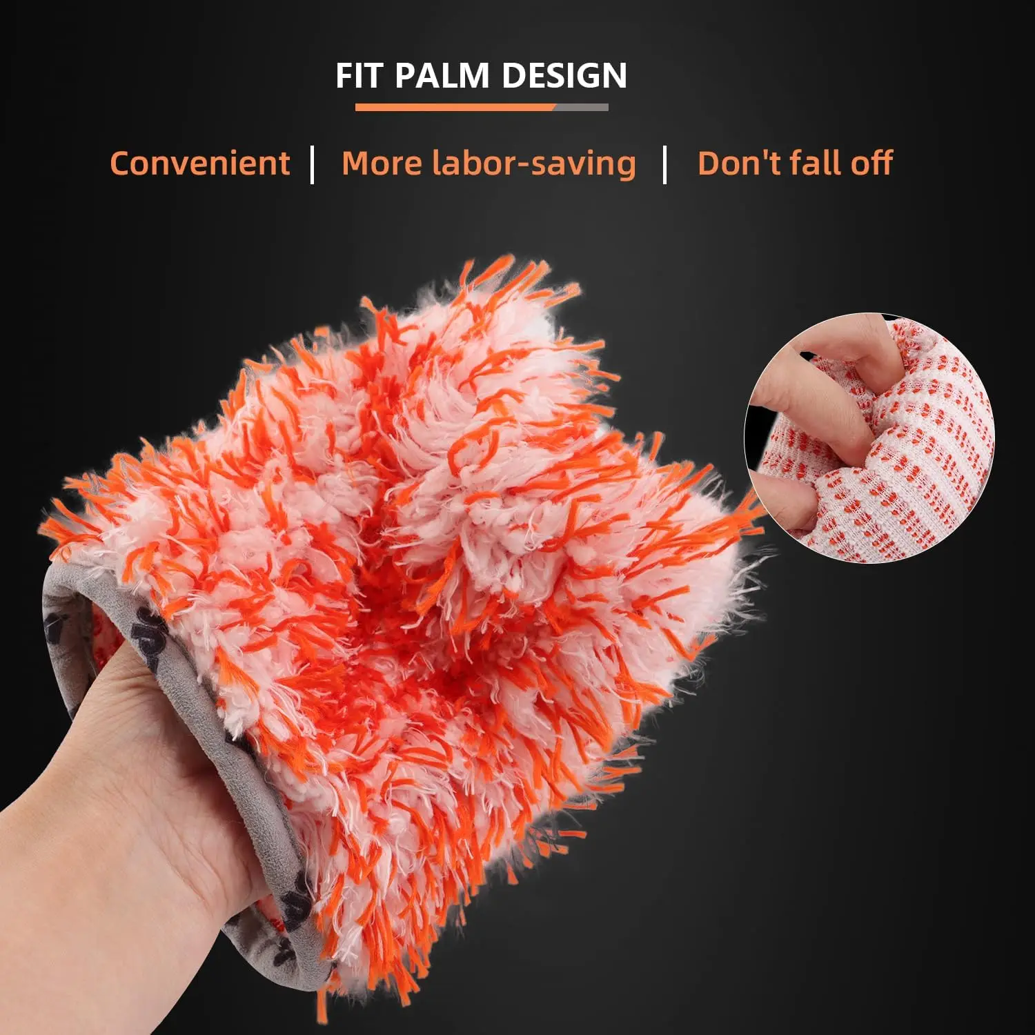 SPTA 5Pcs Microfiber Ultra Absorbent Plush Fiber Cloth Car Wash Mitt Gloves for Detailing Cleaning Safe Washing with Any Soap view 4