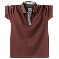 Camisa informal para hombre, polos sólidos clásicos, de algodón, prendas de vestir a la moda, camisetas de talla grande, 6XL, verano