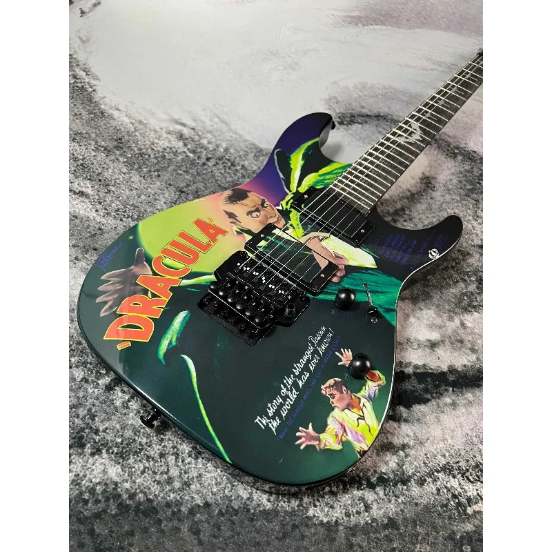Solid Body Karloff KH-3 Vimpire Electric Guitar Active Pickups, 9V Battery Compartment, Floyd Rose Tremolo Bridge, Locking Nut