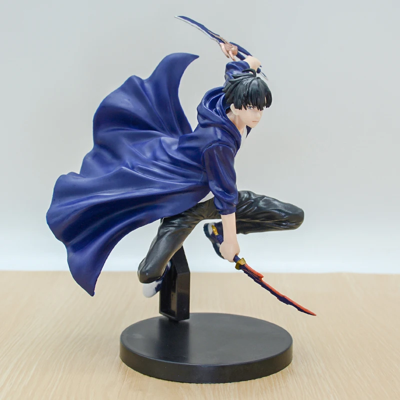 En stock, nivelación de suelo (versión anime), figura de acciónsung jinwoo, 21cm, pvc, modelo coleccionable, figura, exhibición, mercancía de anime