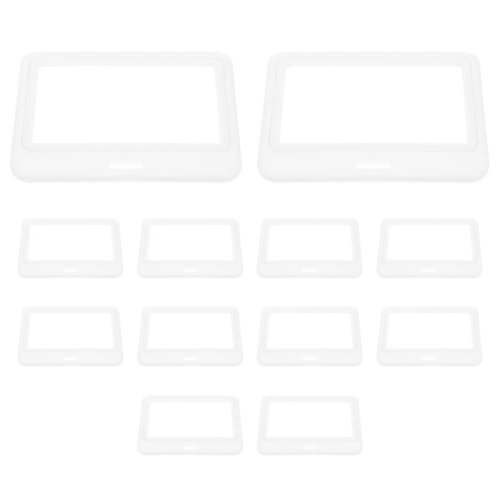 12Pcs Dual-Window Horizontal Badge Holder Flipfold Transparent Plastic Id Card Sleeve Professional Work School Access Card