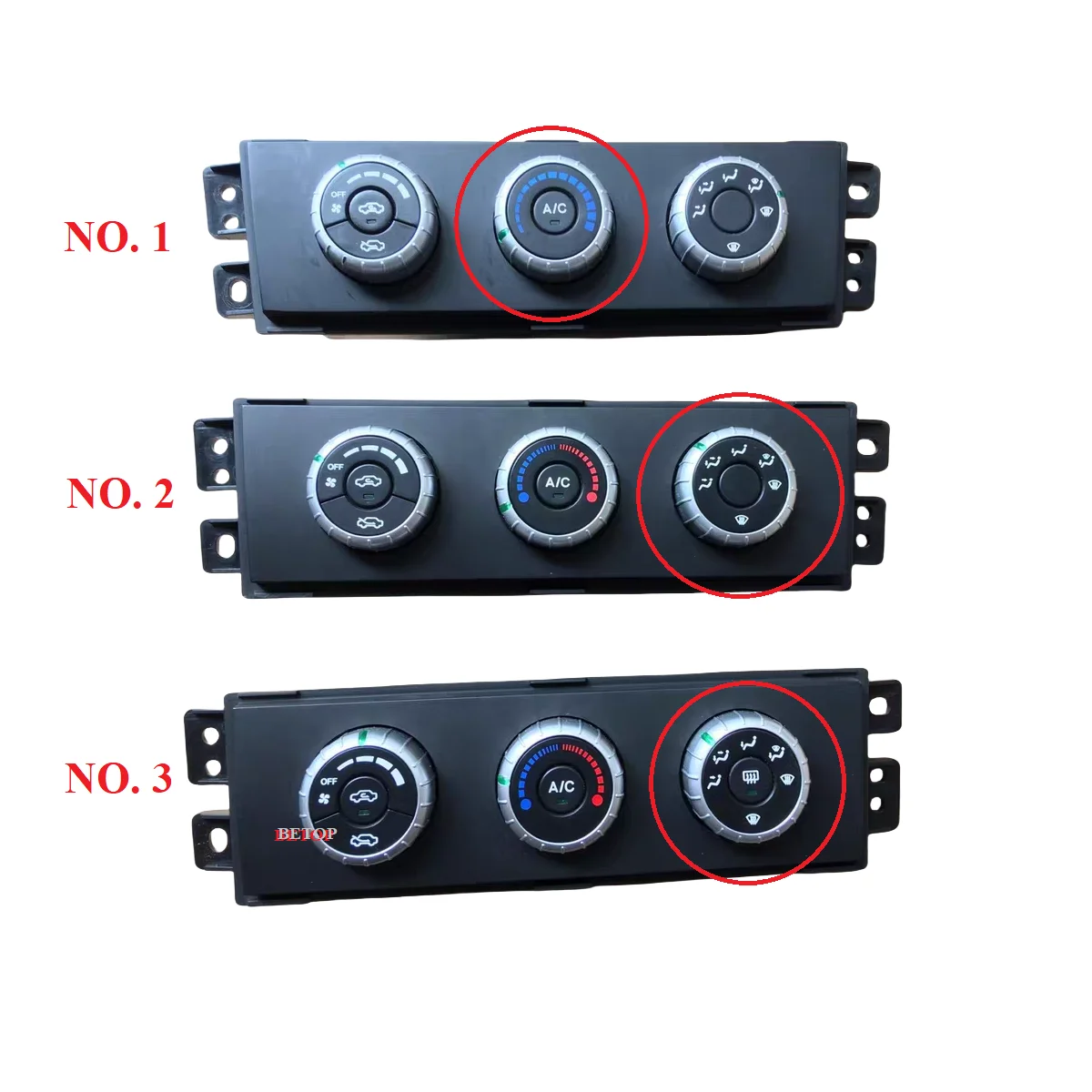 Air conditioning control panel for Foton Tunland