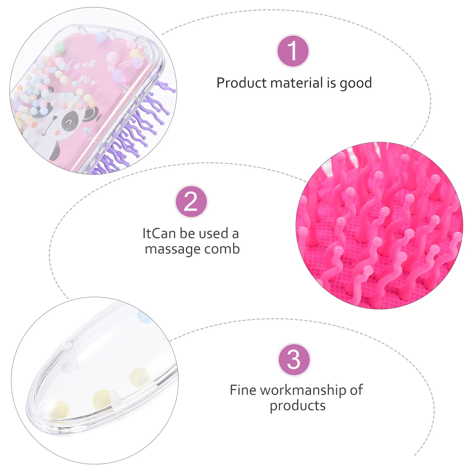 

Panda Comb Cute Detangling Hairbrush Lightweight Portable Travel Size Suitable All Hair Types Wet Dry Massage Scalp Child