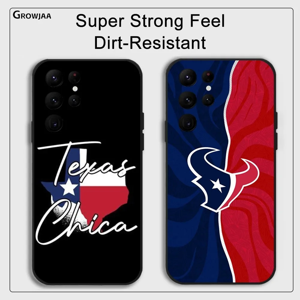 

T-Texas Flag Case Phone Case for Samsung Galaxy S24 Ultra S22 S23 Ultra S21 S20 5G Protective Silicone TPU Funda