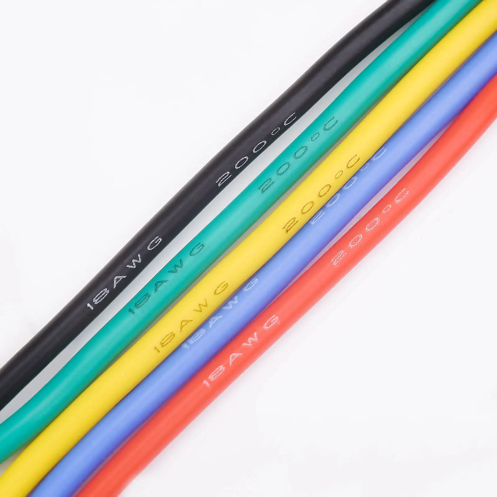 18 AWG Stranded Electrical Wire 18 Gauge Tinned Copper Wires Flexible Silicone Electric Hookup Wire Kit 5 Colors 16.4ft/5m Each