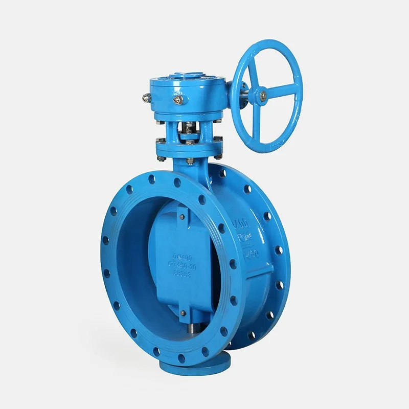 DIN DN800 big size Ductile Iron double eccentric flange butterfly valve with Gear Box