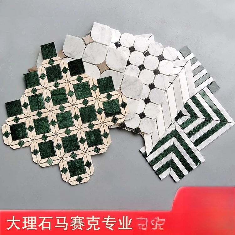 Natural Marble Mosaic Tiles Vintage Carrara Indian Floor Stone Mosaic Tiles