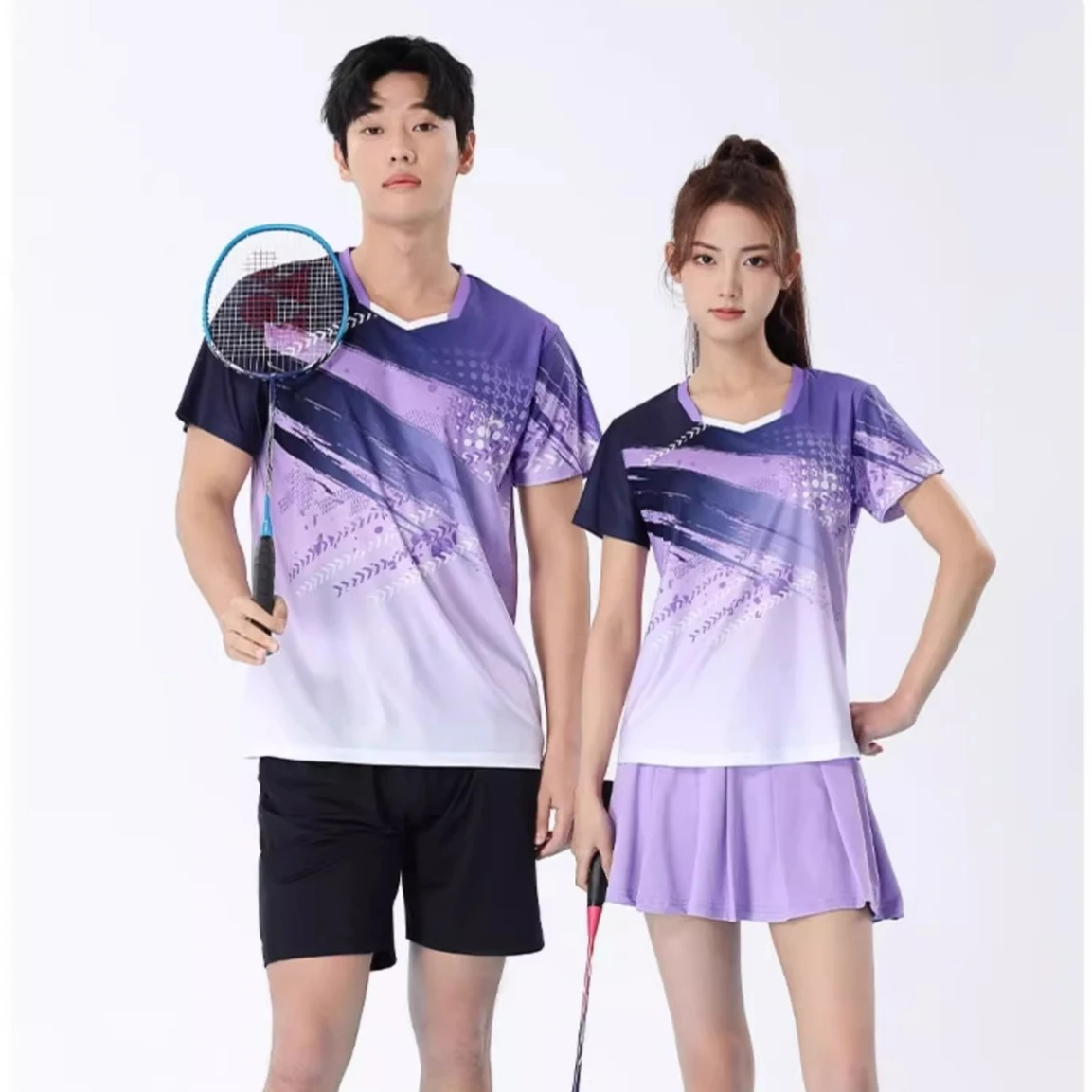 

Комплект из 2 предметов: женский спортивный костюм для бадминтона, дышащая летняя форма для мужчин, волейбольная форма для соревнований и тренировок, командная униформа