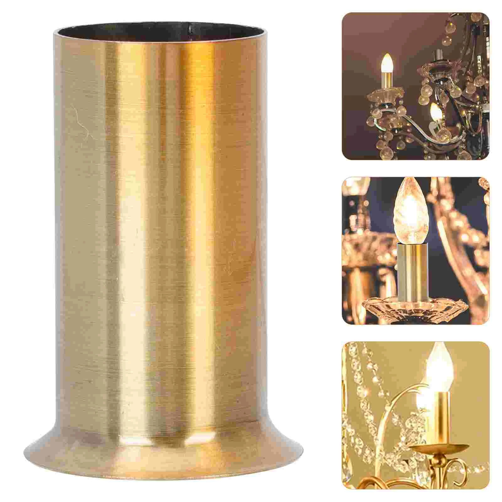 

10 Pcs Chandelier Casing Base Candelabra Decor Gold Holders Lamp Shade Iron Covers Sleeves Candlestick