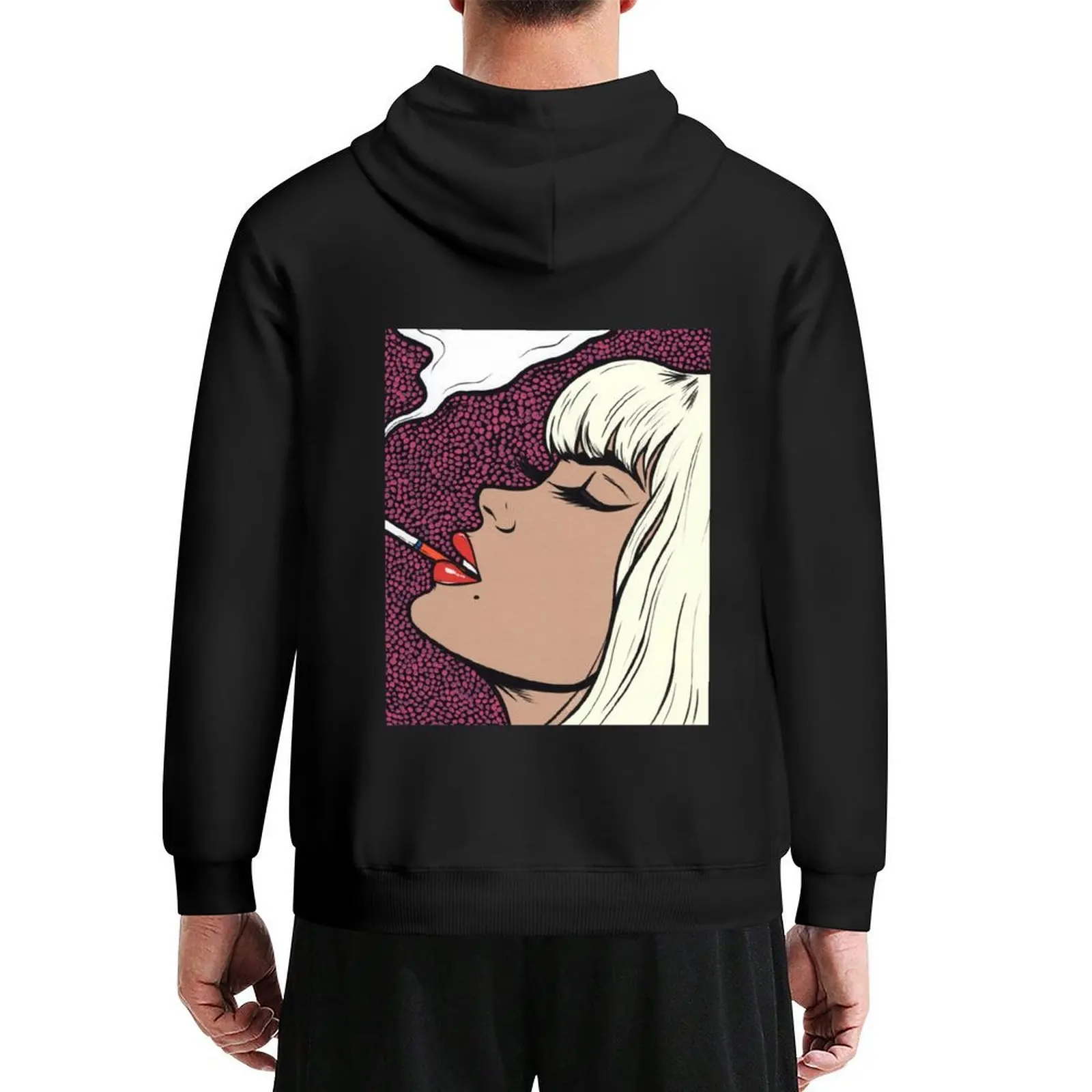

Platinum Blonde Smoking Comic Girl Hoodie men's coat fashion men korean autumn clothes clothes for men hoodie streetwear