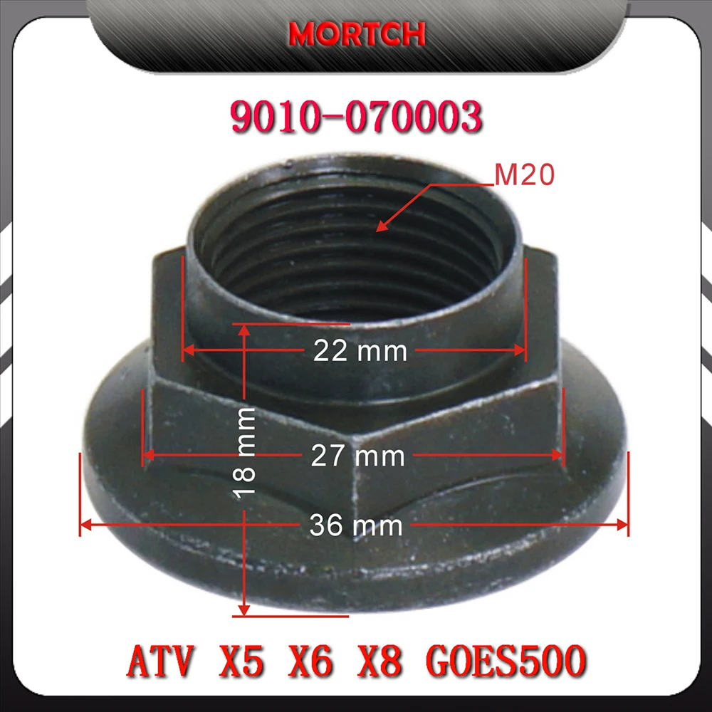 OEM 9010-070003 M20 Rim Shaft Nut ATV Axle Nut For CFMOTO CF500 CF600 CF625 CF800 GOES500 Quad